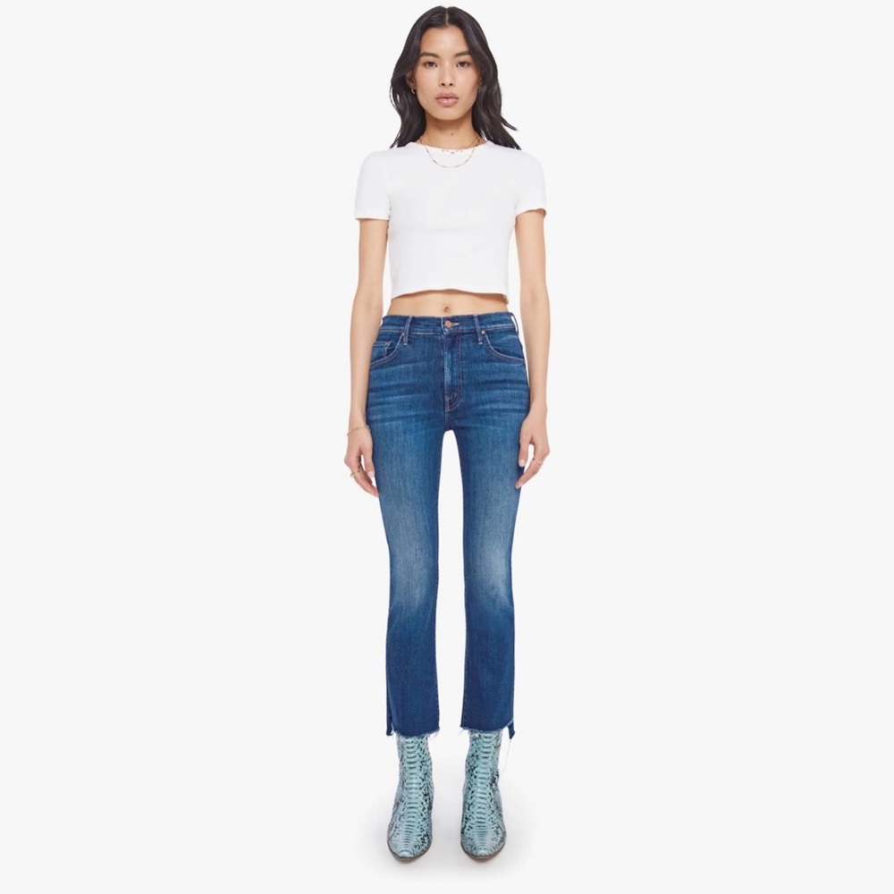 MOTHER Dark Blue Cropped Jeans